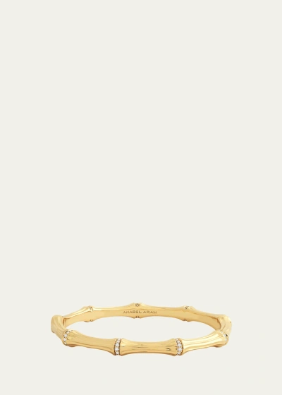 Anabel Aram Jewelry Cubic Zirconia Bamboo Bangle Bracelet In Gold