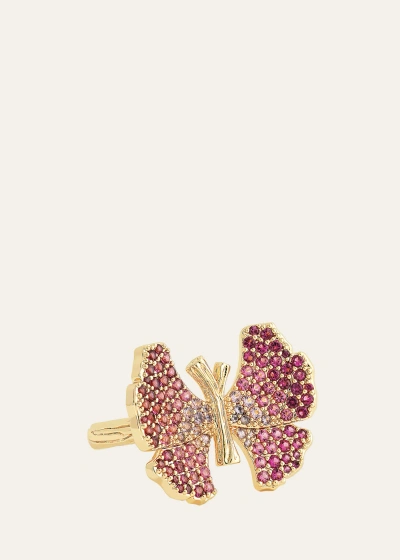 Anabel Aram Jewelry Cubic Zirconia Butterfly Ring In Gold