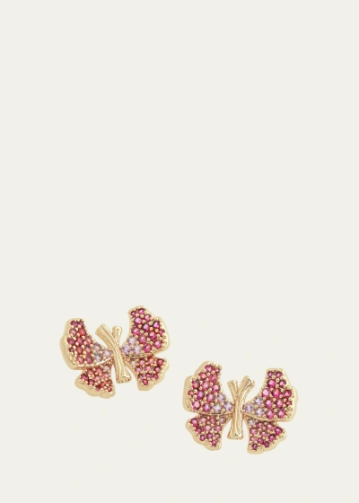 Anabel Aram Jewelry Cubic Zirconia Butterfly Stud Earrings In Multi