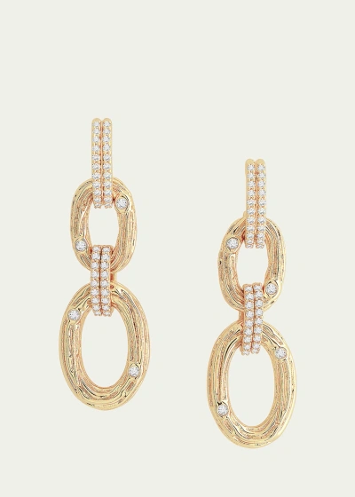 Anabel Aram Jewelry Cubic Zirconia Enchanted Forest Chain Earrings In Gold