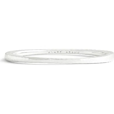 Anabel Aram Jewelry Farrier Thin Hinged Bangle In Silver