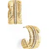 Anabel Aram Jewelry Feather Small Hoop Earrings In Multi