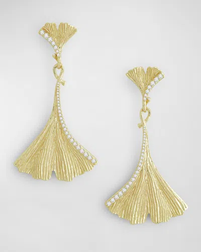 Anabel Aram Jewelry Ginkgo Large Drop Earrings In Gold