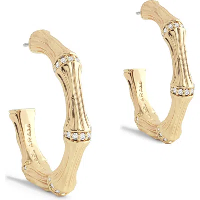 Anabel Aram Jewelry Medium Bamboo Hoop Earrings In Gold