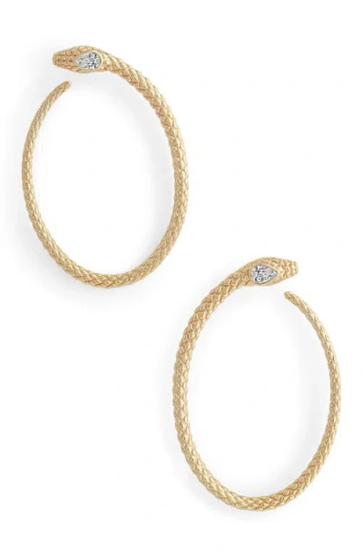 Anabel Aram Jewelry Serpent Hoop Earrings In Gold