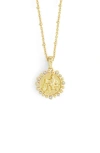 Anabel Aram Jewelry Zodiac Cubic Zirconia Pendant Necklace In Gold