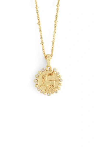 Anabel Aram Jewelry Zodiac Cubic Zirconia Pendant Necklace In Gold