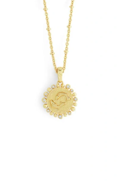 Anabel Aram Jewelry Zodiac Cubic Zirconia Pendant Necklace In Gold