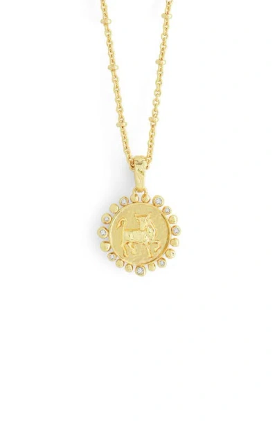 Anabel Aram Jewelry Zodiac Cubic Zirconia Pendant Necklace In Gold