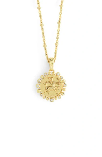 Anabel Aram Jewelry Zodiac Cubic Zirconia Pendant Necklace In Gold