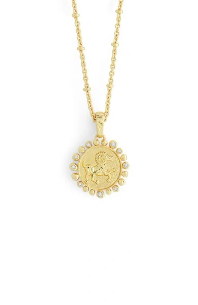 Anabel Aram Jewelry Zodiac Cubic Zirconia Pendant Necklace In Gold