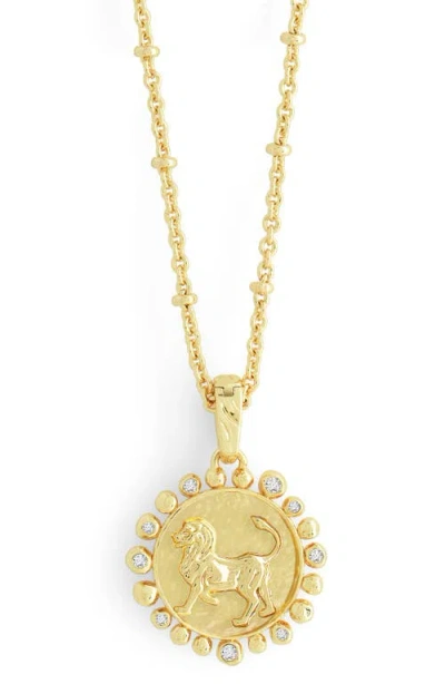 Anabel Aram Jewelry Zodiac Cubic Zirconia Pendant Necklace In Gold