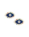 Anabel Aram Milos Evil Eye Stud Earrings In Blue