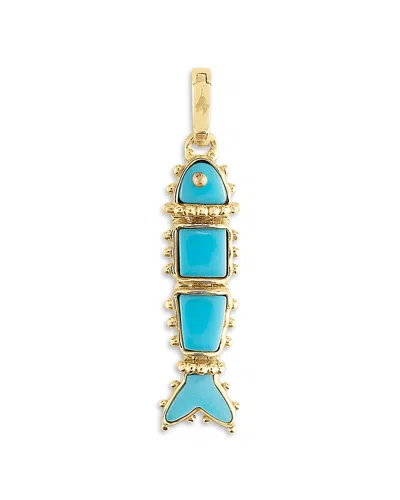 Anabel Aram Milos Stone Fish Charm In Gold