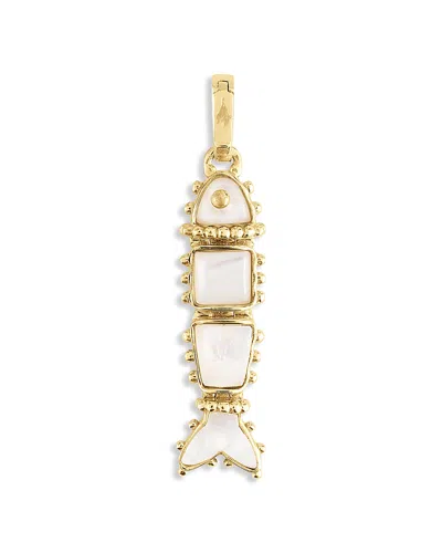 Anabel Aram Milos Stone Fish Charm In Gold