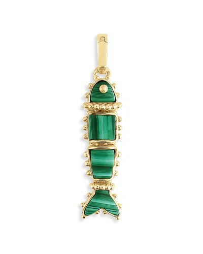 Anabel Aram Milos Stone Fish Charm In Green