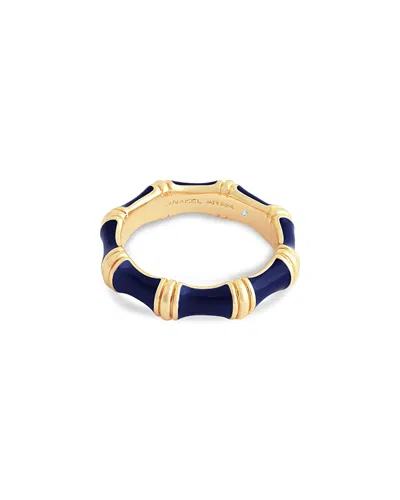 Anabel Aram Navy Bamboo Band Ring In Blue