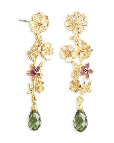 Anabel Aram Pave & Stone Wildflower Linear Drop Earrings In Multi