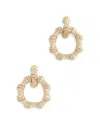 Anabel Aram Pave Bamboo Single Hoop Earring In 18k Gold Plated In Gold