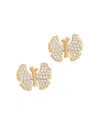 Anabel Aram Pave Butterfly Stud Earrings In 18k Gold Plated