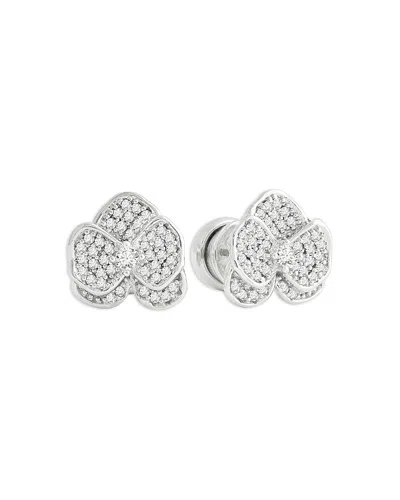 Anabel Aram Pave Orchid Stud Earrings