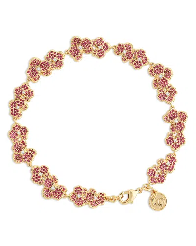 Anabel Aram Pave Orchid Tennis Bracelet In Fuchsia
