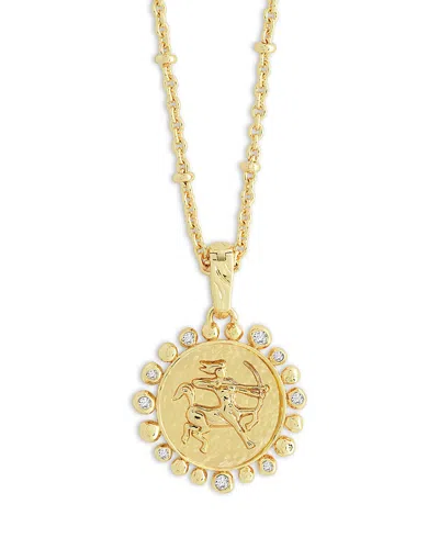 Anabel Aram Pave Zodiac Pendant Necklace, 16-17