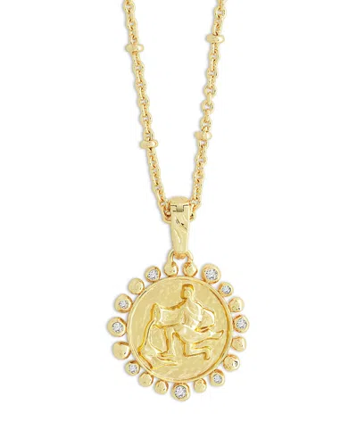 Anabel Aram Pave Zodiac Pendant Necklace, 16-17