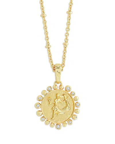 Anabel Aram Pave Zodiac Pendant Necklace, 16-17