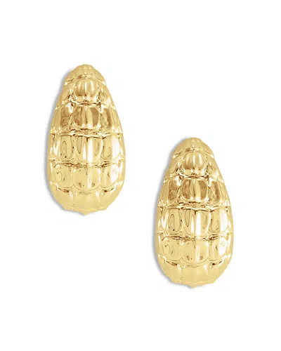 Anabel Aram Safari Crocodile Hoop Earrings In Gold