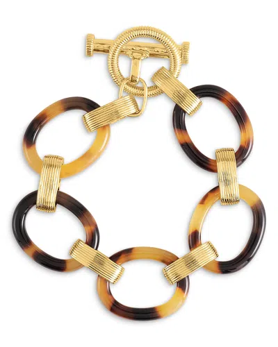 Anabel Aram Safari Tortoise Link Statement Bracelet In Multi