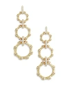 ANABEL ARAM SCULPTED BAMBOO CHAIN EARRINGS IN 18K GOLD PLATED