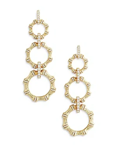 Anabel Aram Sculpted Bamboo Chain Earrings In 18k Gold Plated