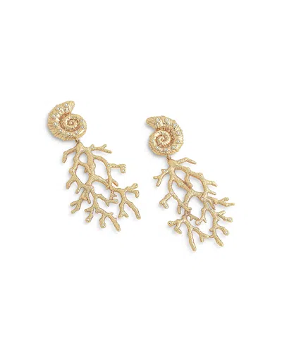 Anabel Aram Women's Ocean Shell With Coral 18k-gold-plated & Cubic Zirconia Drop Earrings