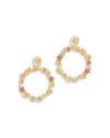 Anabel Aram Wildflower Enamel Hoop Earrings In Gold/multi