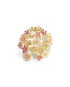 Anabel Aram Wildflower Enamel Ring In Gold/multi