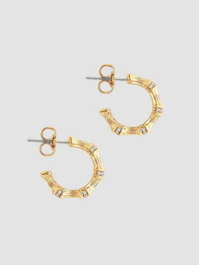 Anabel Aram Women's Bamboo 18k-gold-plated & Cubic Zirconia Huggie Earrings