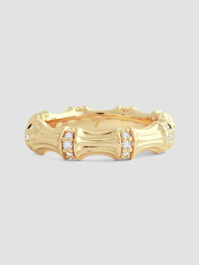 Anabel Aram Women's Bamboo 18k-gold-plated & Cubic Zirconia Ring