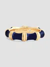 Anabel Aram Women's Bamboo 18k-gold-plated & Enamel Ring In Blue
