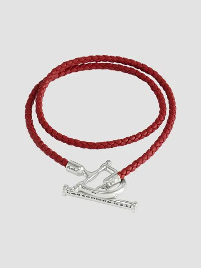 Anabel Aram Cheval Leather Wrap Bracelet In Red