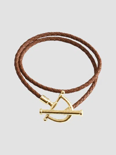 Anabel Aram Cheval Leather Wrap Bracelet In Neutral