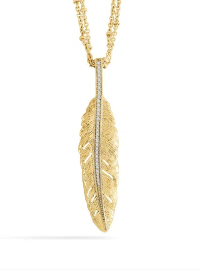 Anabel Aram Women's Feather 18k-gold-plated & Cubic Zirconia Pendant Necklace
