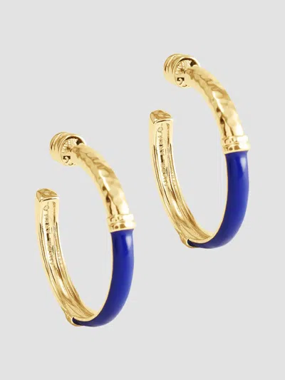 Anabel Aram Forza Medium Hoop Earrings In Blue