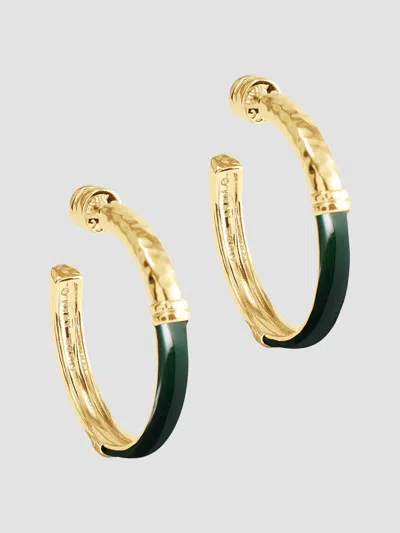 Anabel Aram Forza Medium Hoop Earrings In Green