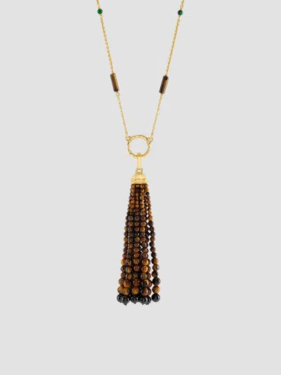 Anabel Aram Forza Tassel Pendant In Gold