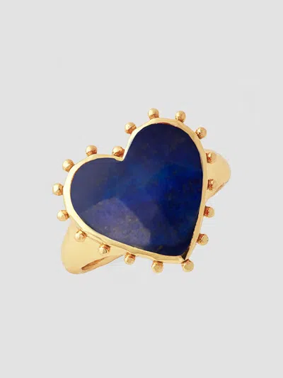 Anabel Aram Women's Heart 18k-gold-plated & Gemstone Ring In Blue