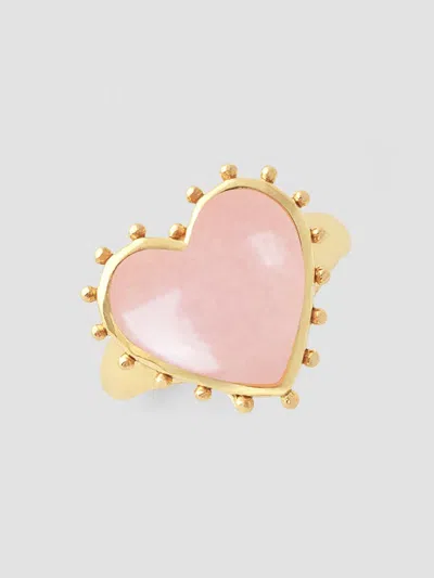 Anabel Aram Women's Heart 18k-gold-plated & Gemstone Ring In Pink