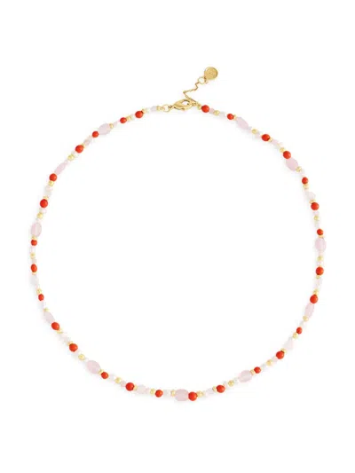 Anabel Aram Milos Beaded Collar Necklace, 16.5-17.5 In Red