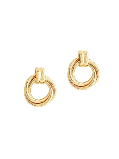 Anabel Aram Neptune Triple Ring Drop Earrings In Gold