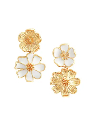 Anabel Aram Women's Wildflowers 18k Gold-plated, Crystal & Enamel Drop Earrings